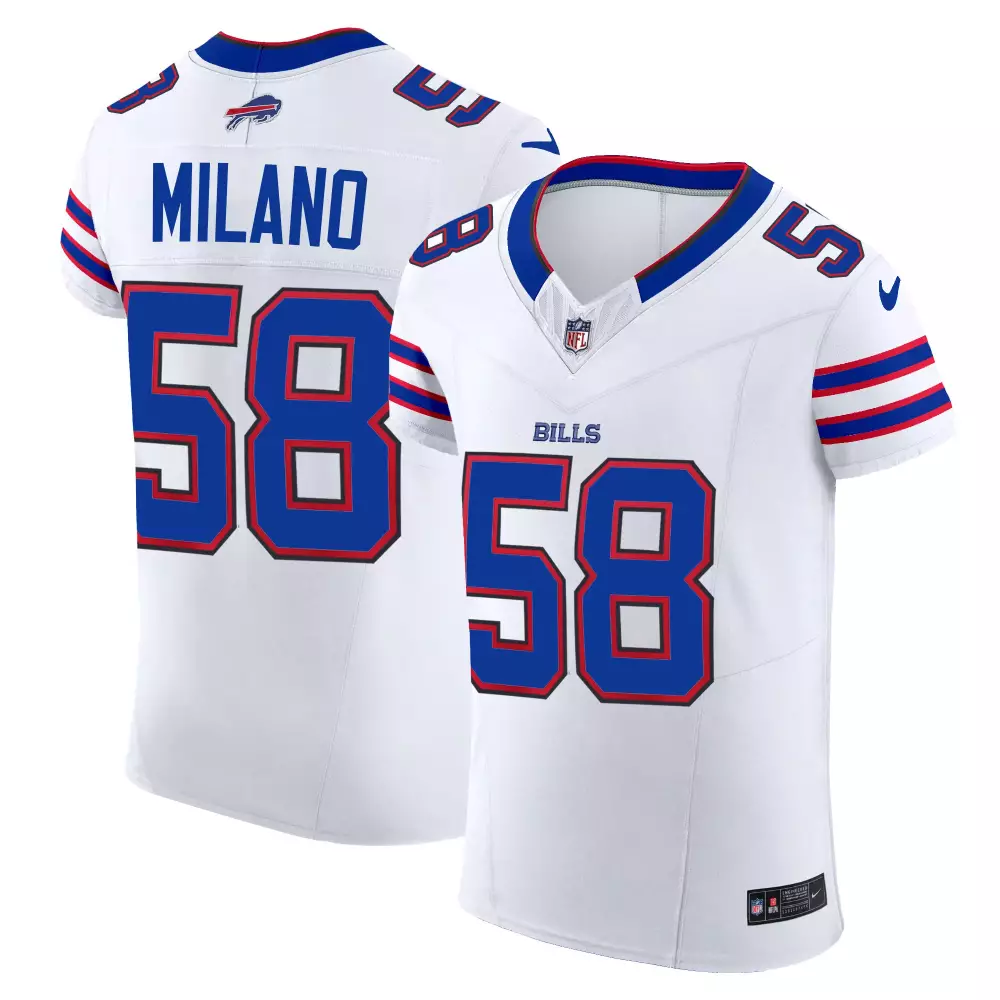 Matt Milano 58 Buffalo Bills Jersey White Men Replica Blue Red Vapor Elite All Stitched