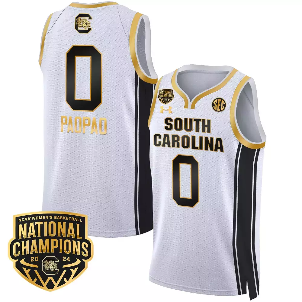 Tehina Paopao South Carolina Jersey White National Champions 2024 Under Armour Women
