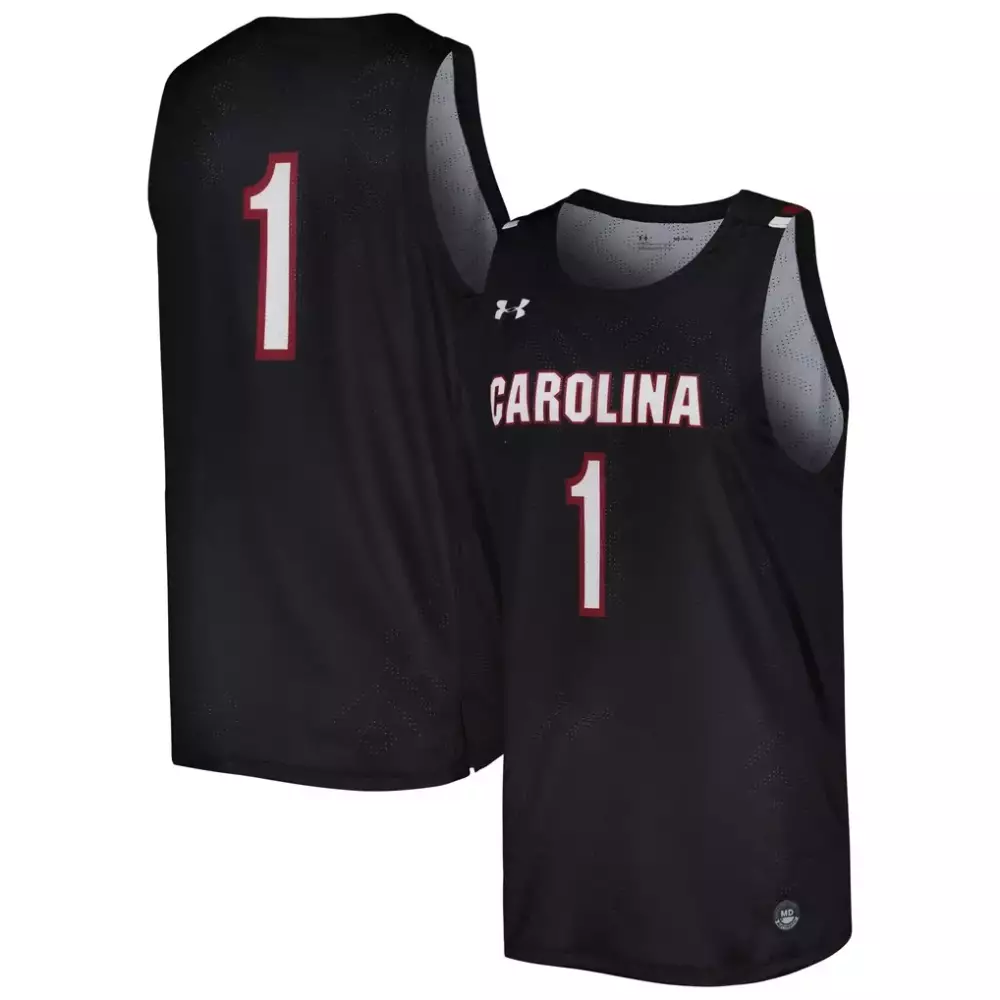 Gamecocks Under 1 Jersey Black South Carolina Men Red White Replica