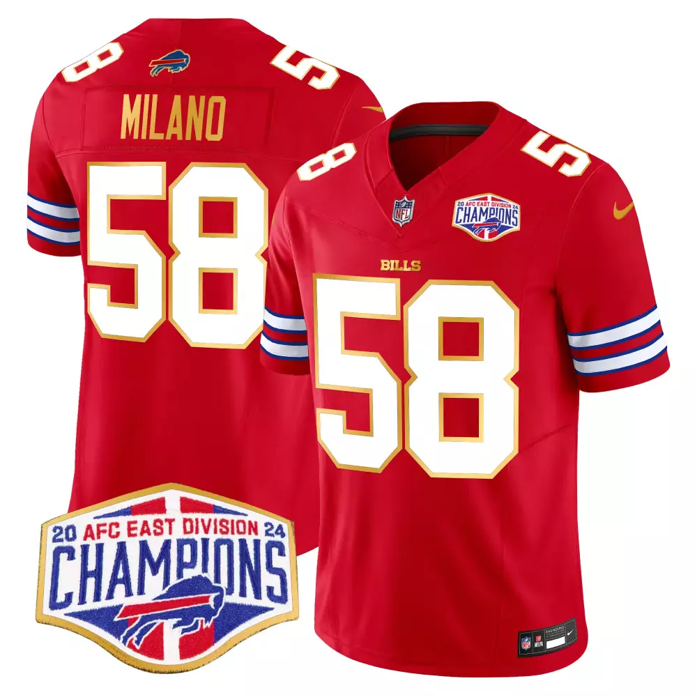 Matt Milano 58 Buffalo Bills Jersey Red Men White Blue Gold Vapor Limited All Stitched
