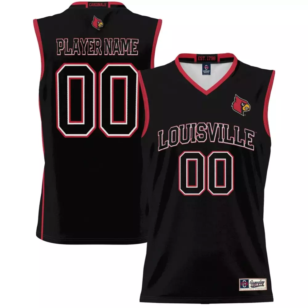 Louisville Cardinals Jersey Black Red White Gameday Unisex