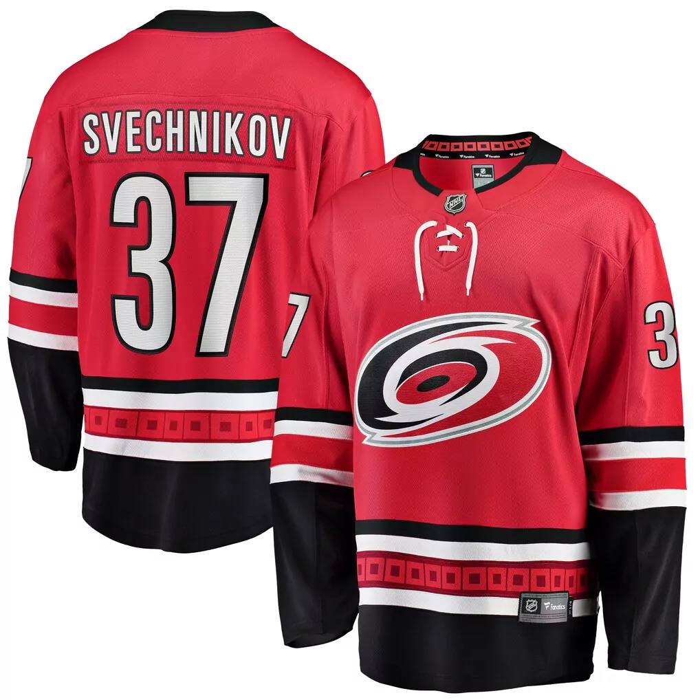 Andrei Svechnikov 37 Jersey Red Carolina Hurricanes Men Black White Alternate Breakaway