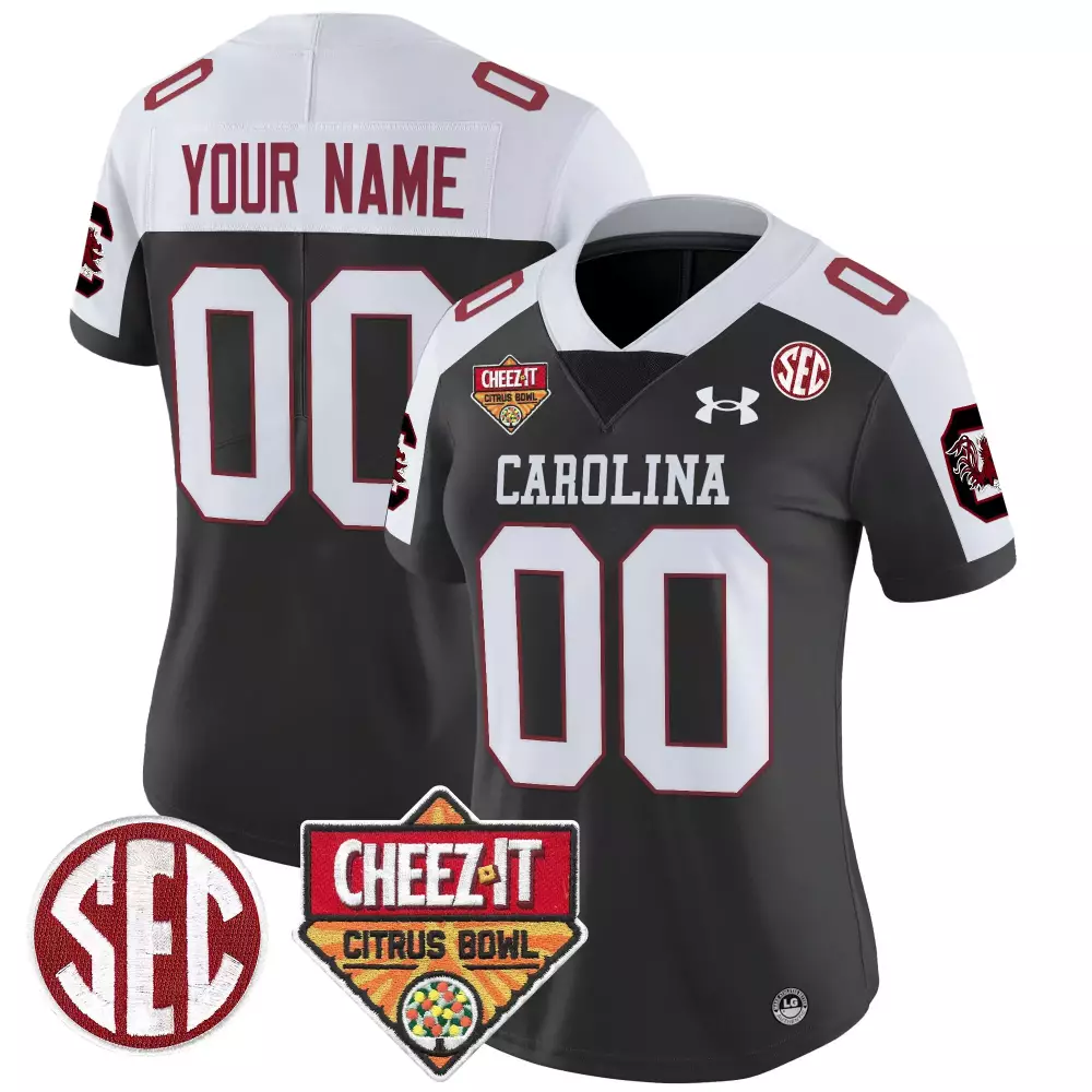 Custom South Carolina Gamecocks Jersey Black Citrus Bowl Cheez-it 2023 Women Alternate