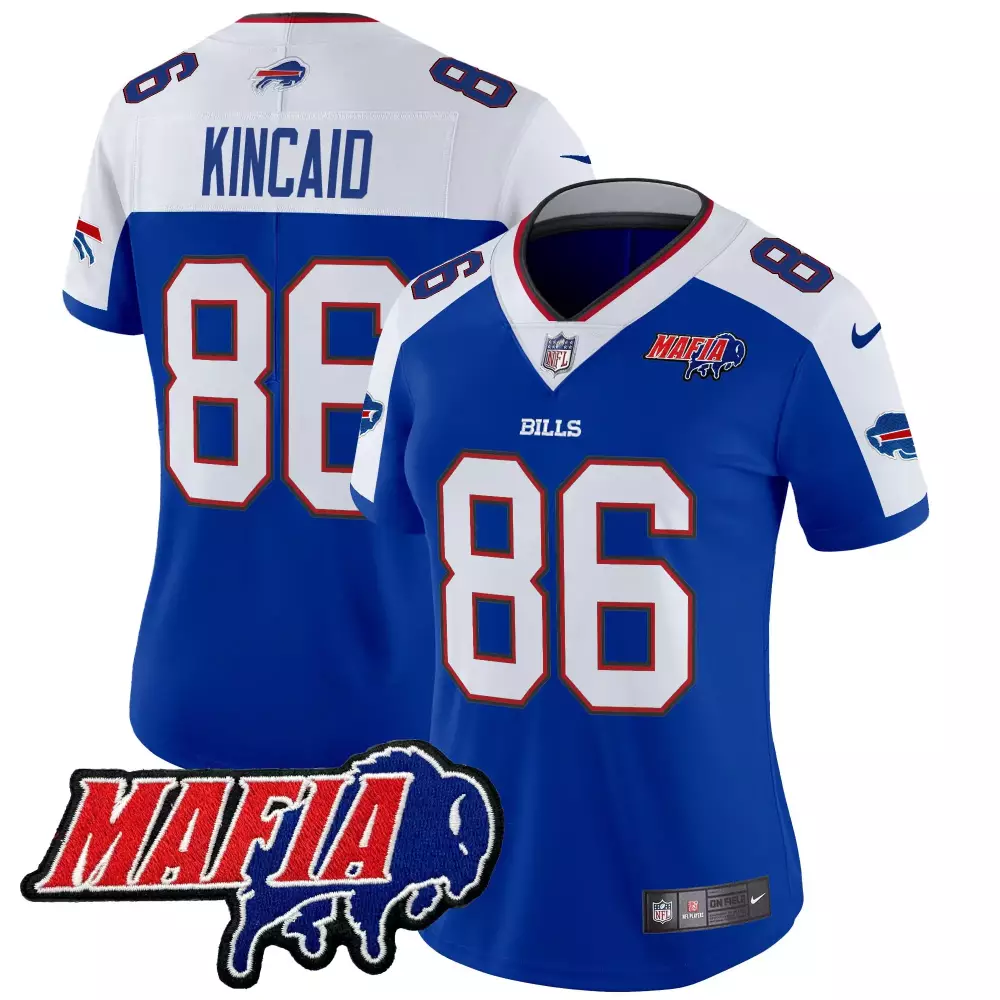 Dalton Kincaid 86 Bills Jersey Royal Blue Mafia Men White Vapor Embroidered