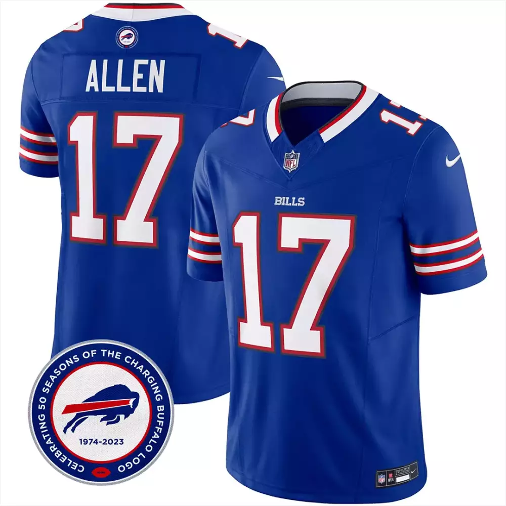 Josh Allen 17 Buffalo Bills Jersey Royal Blue Men Replica White Red All Stitched