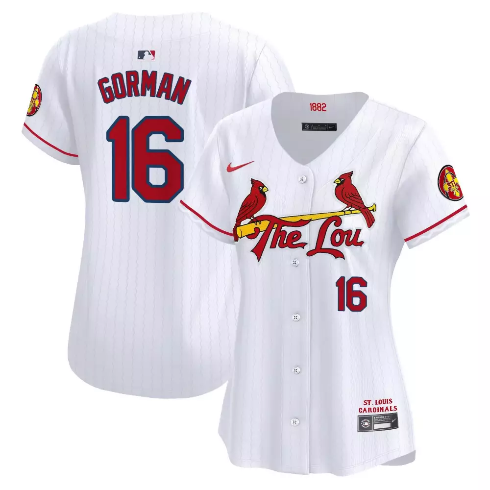 Nolan Gorman 16 Jersey White St. Louis Cardinals Team Men Red Blue Vapor Premier