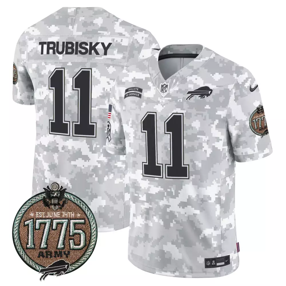 Reynolds Army 11 Buffalo Bills Jersey White Salute To Service 1775 Men Custom Design