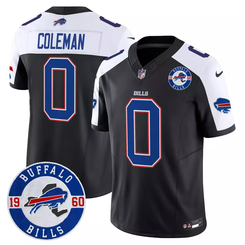 Keon Coleman Buffalo Bills Jersey Black 1960 Men NFL White Blue Red Alternate Vapor