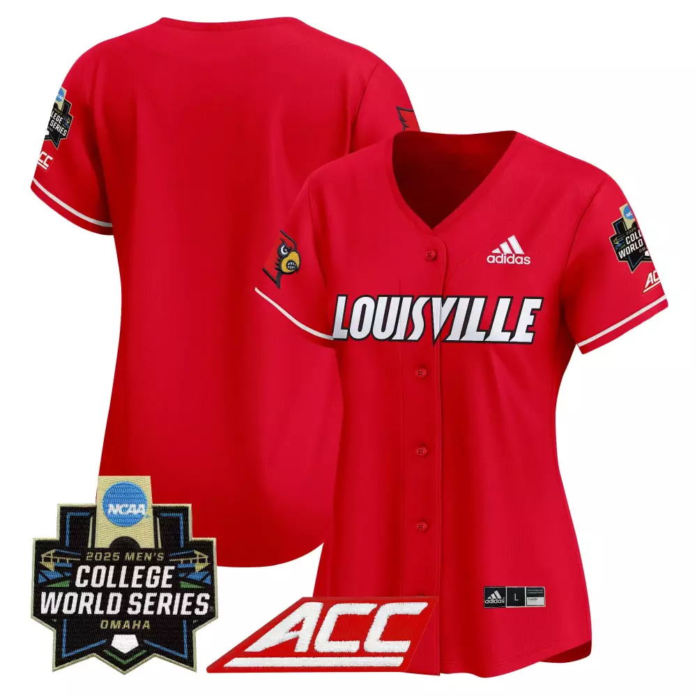 Custom Louisville Cardinals Jersey Red College World Series 2025 Women White Black