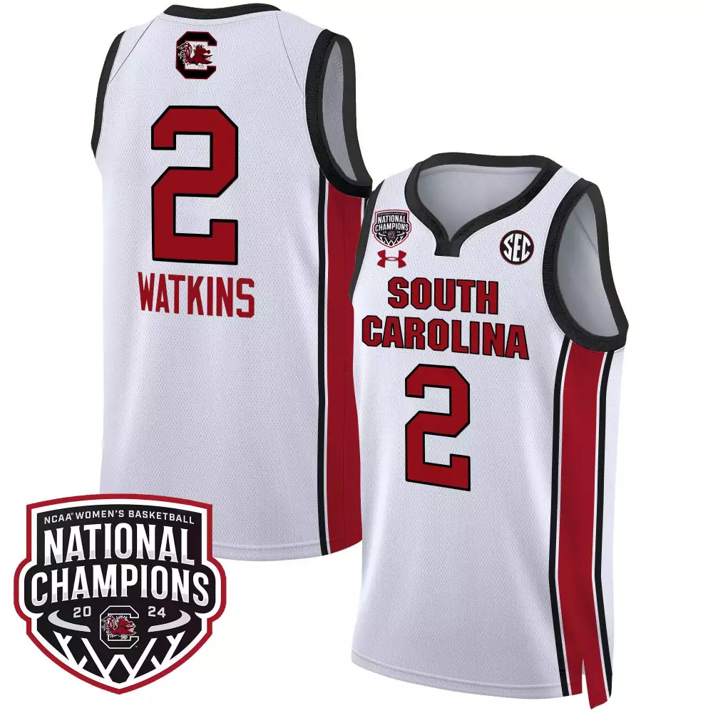 Ashlyn Watkins 2 South Carolina Jersey White National Champions 2024 Women Red Black
