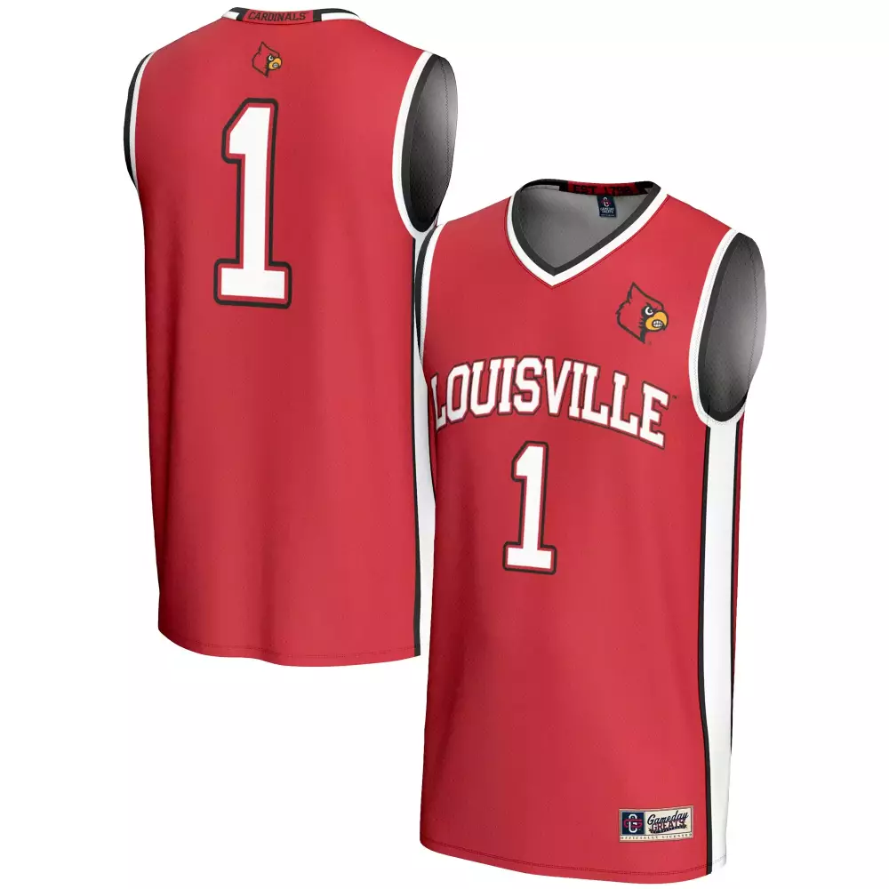 Louisville 1 Cardinals Jersey Red Gametime Men White Custom All Stitched Vapor