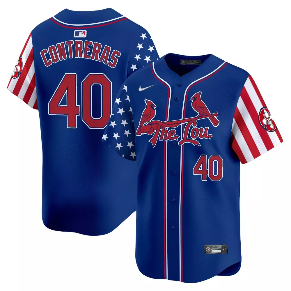 Contreras Independence 40 Jersey Royal Blue St. Louis Cardinals Men Alternate Custom Design