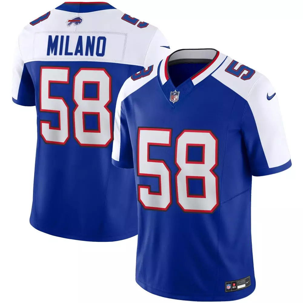 Matt Milano 58 Buffalo Bills Jersey Royal Blue Men Standard White Red Alternate Vapor