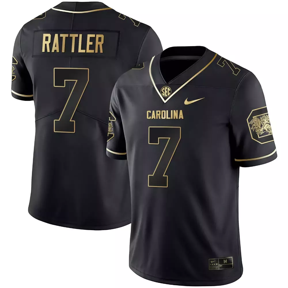 Spencer Rattler 7 South Carolina Jersey Black Men Gold Limited Vapor All Stitched