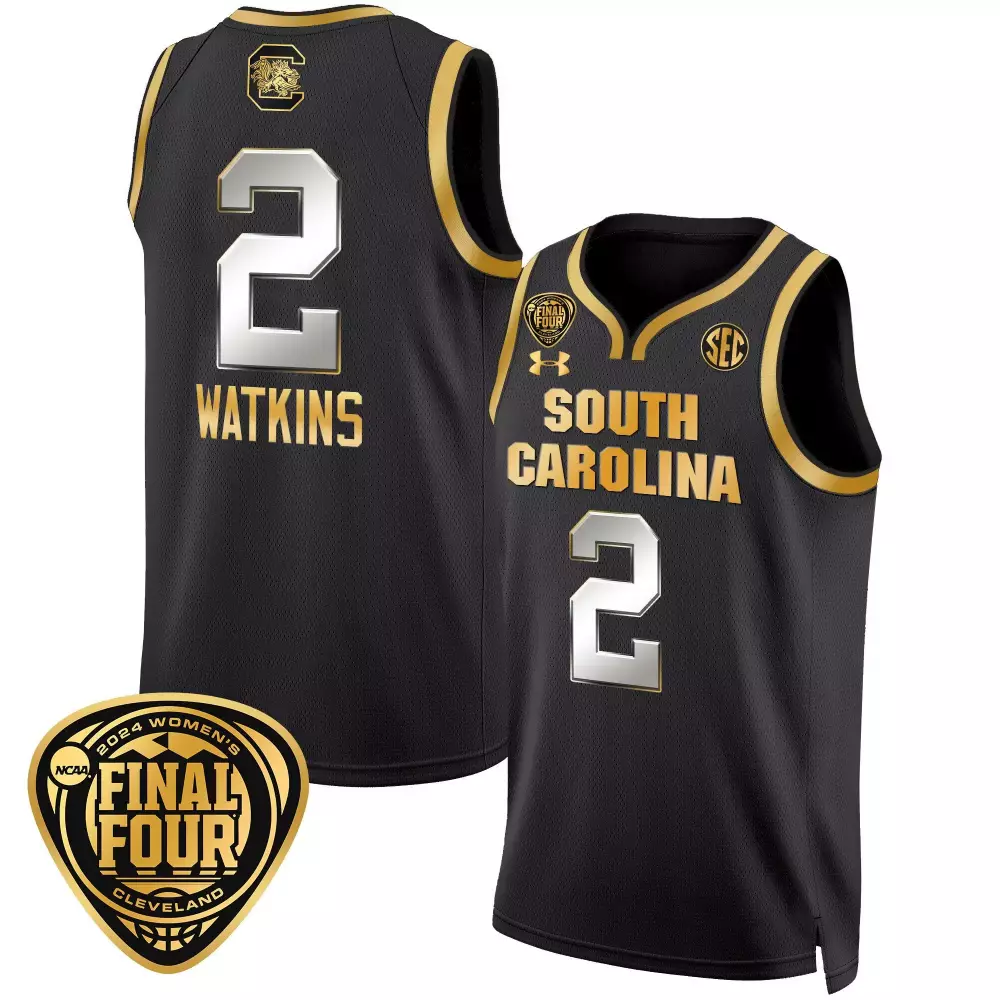 Ashlyn Watkins 2 South Carolina Jersey Black 2024 Women's Final Four Cleveland Women