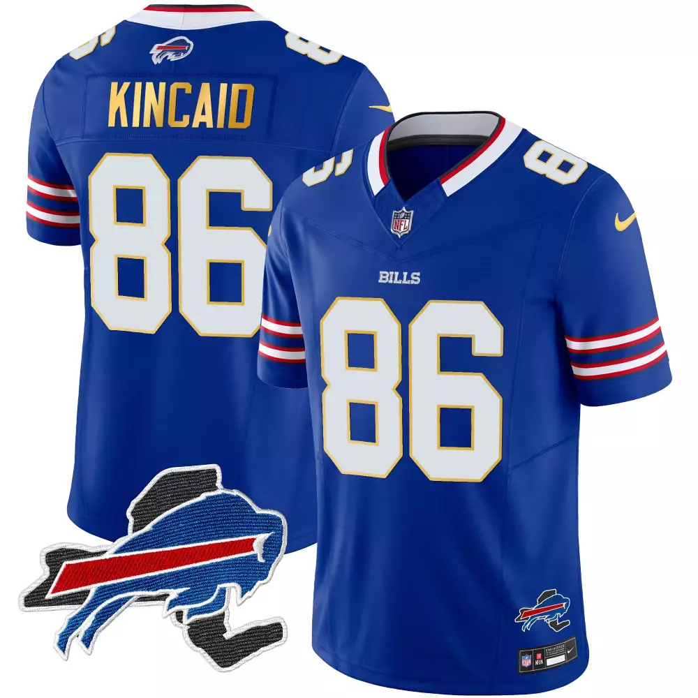 Dalton Kincaid 86 Buffalo Bills Jersey Royal Blue Men White Red All Stitched Vapor