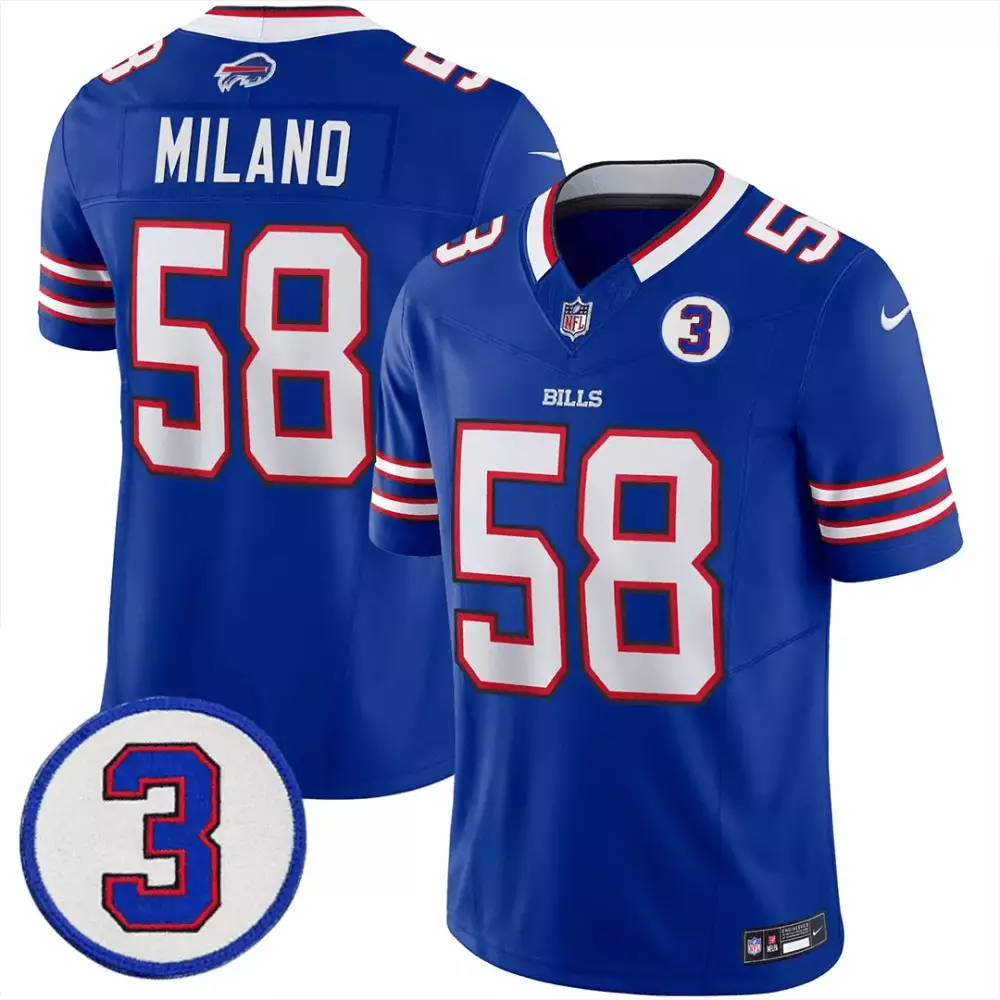 Matt Milano 58 Buffalo Bills Jersey Royal Blue Men Replica White Red Vapor Limited