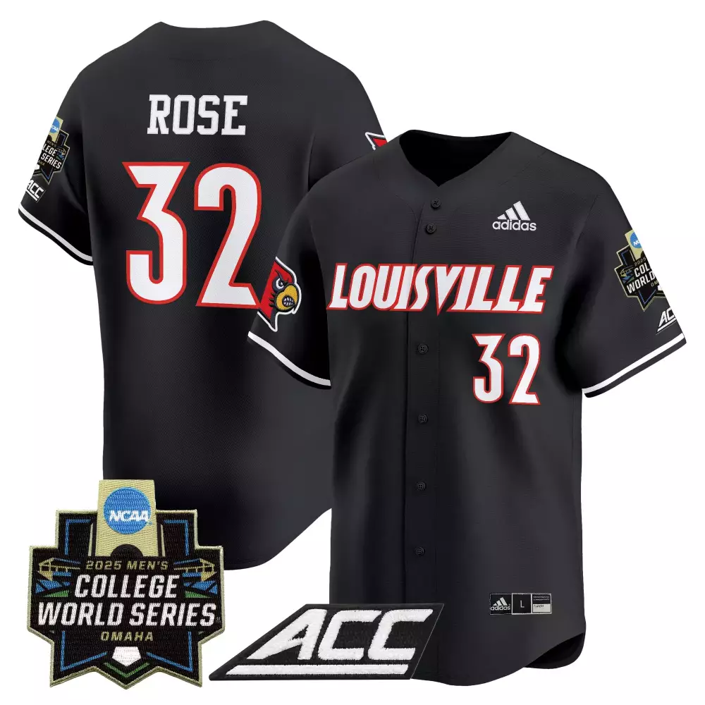 Rose Louisville 32 Jersey Black Cardinals Men Red White Vapor Embroidered