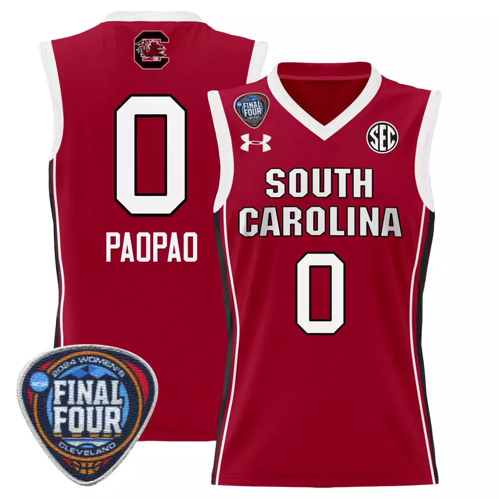 Tehina Paopao South Carolina Jersey Maroon 2024 Women's Final Four Women White All