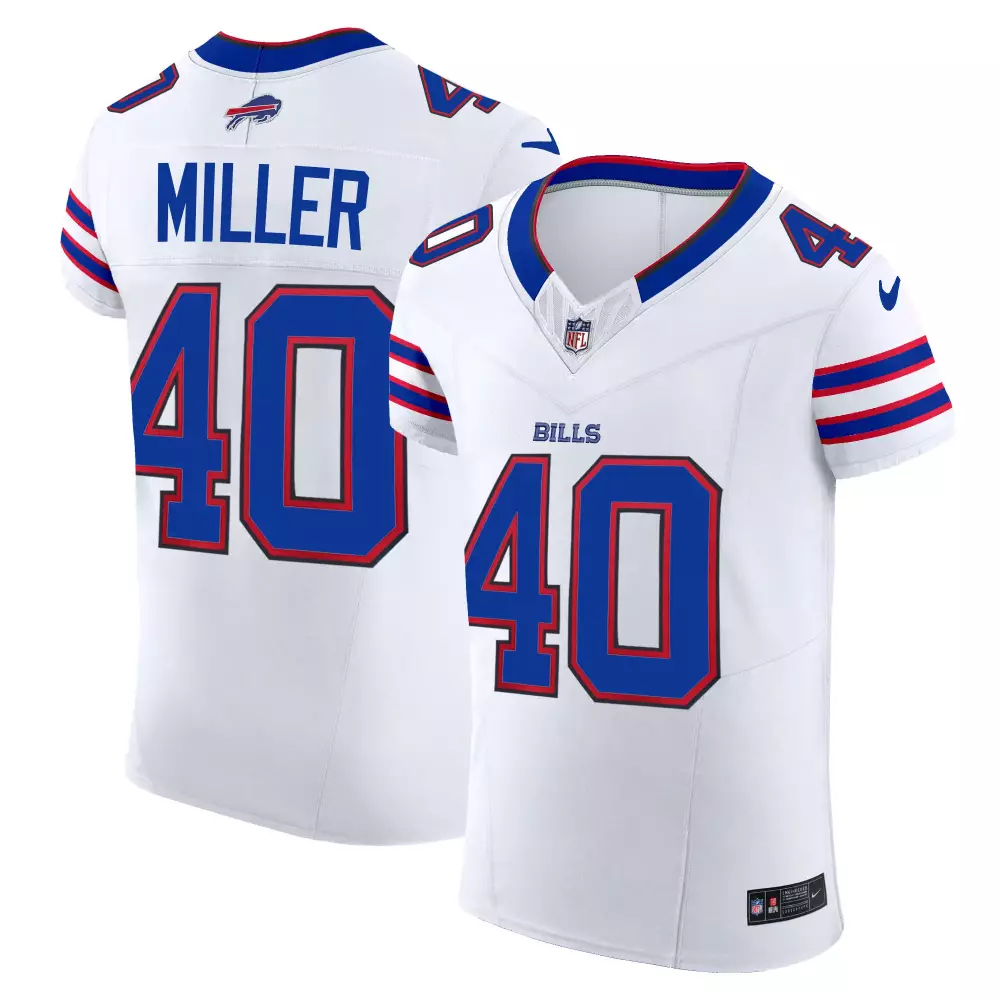 Von Miller 40 Bills Jersey White Men Replica Blue Red All Stitched Vapor Elite