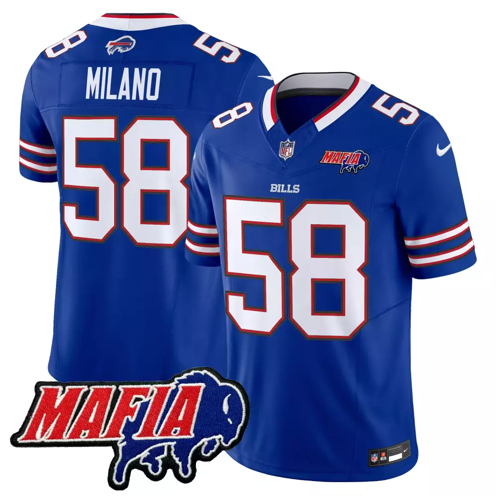 Matt Milano 58 Buffalo Bills Jersey Royal Blue Mafia Men White Red Vapor Limited