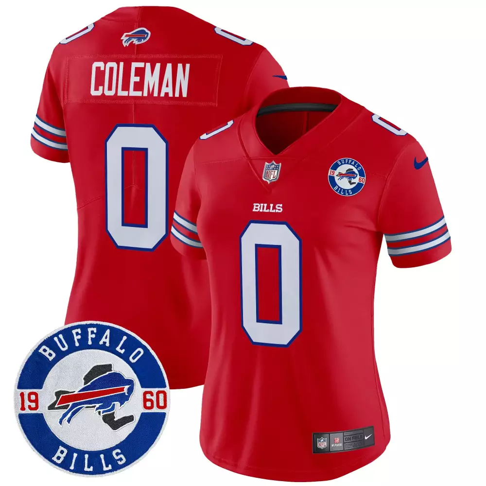 Keon Coleman Buffalo Bills Jersey Red 1960 Women White Blue Vapor Limited All Stitched
