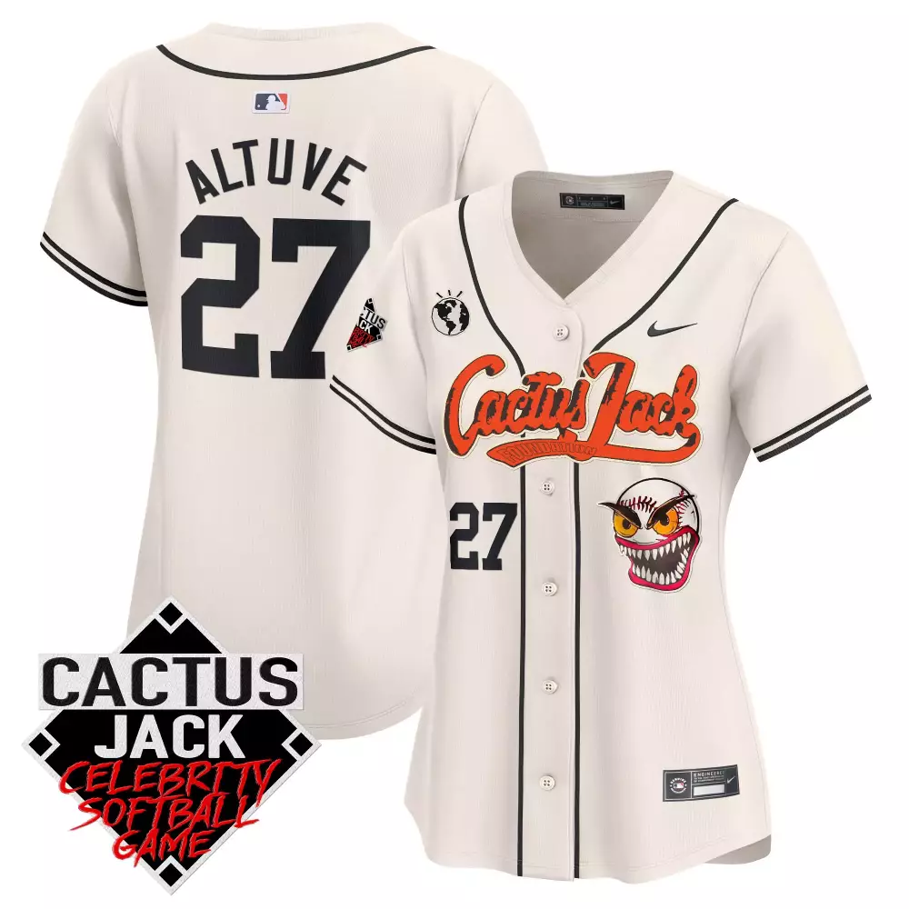 Altuve 27 Houston Astros Jersey White Cactus Jack Foundation Celebrity Softball Game