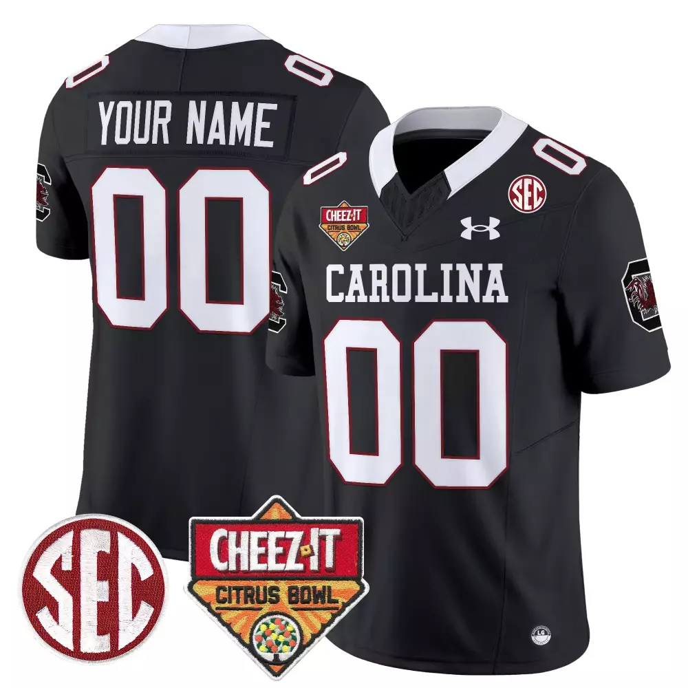 Custom South Carolina Gamecocks Jersey Black Cheez-it Citrus Bowl Men White Cardinal Red