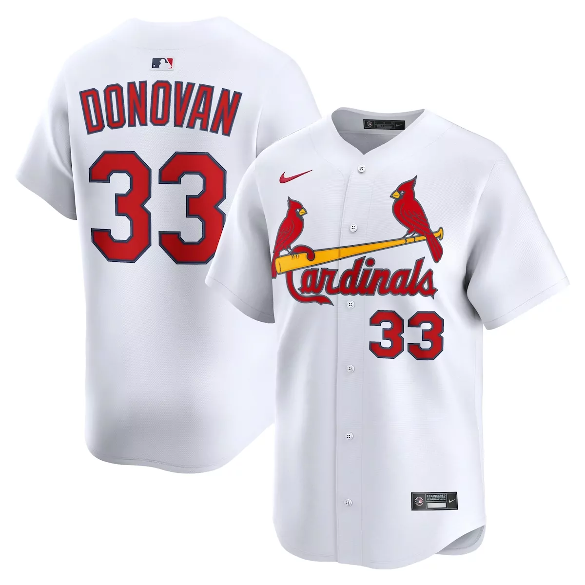 Brendan Donovan 33 Cardinals Jersey White Red Navy Home Limited
