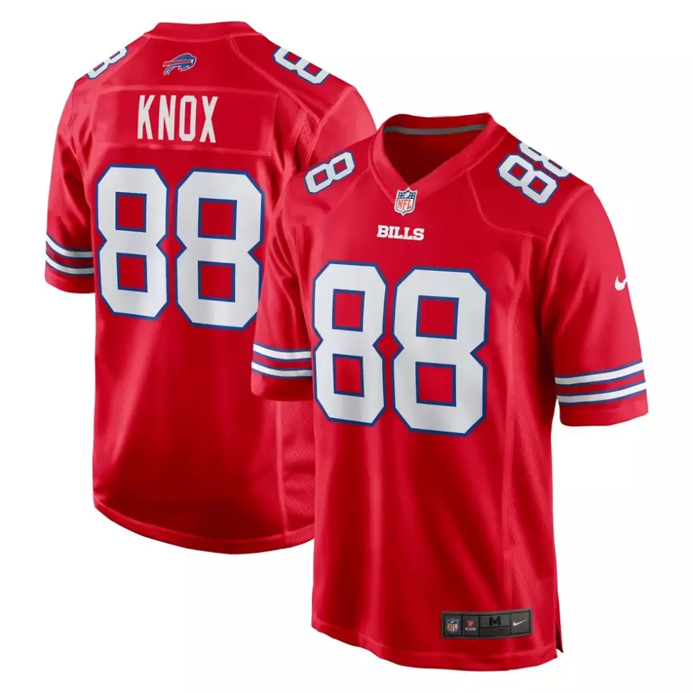 Dawson Knox 88 Bills Jersey Red Men White Blue Alternate Game
