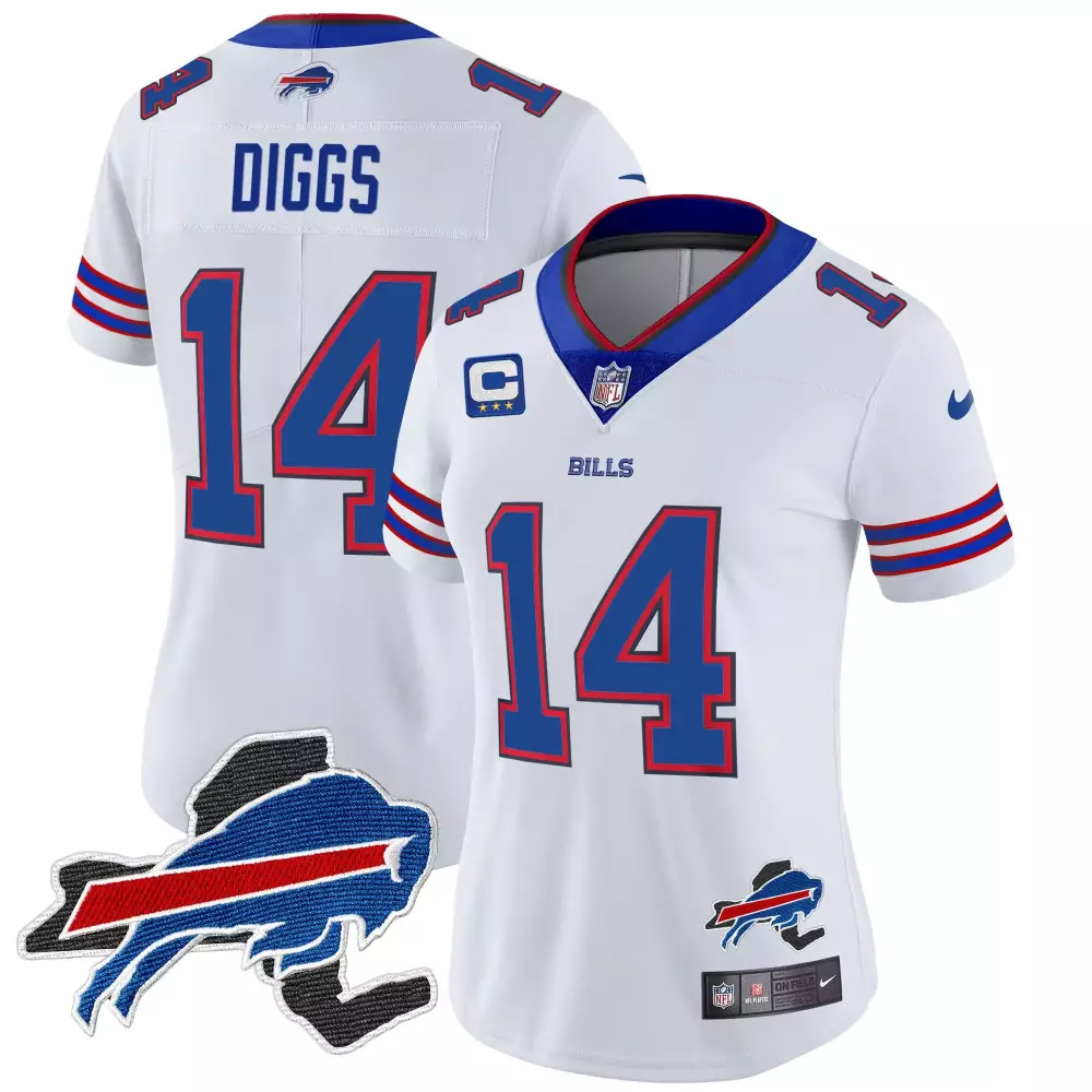 Diggs 14 Buffalo Bills Jersey White NFL Captain Men Royal Blue Red Vapor Limited