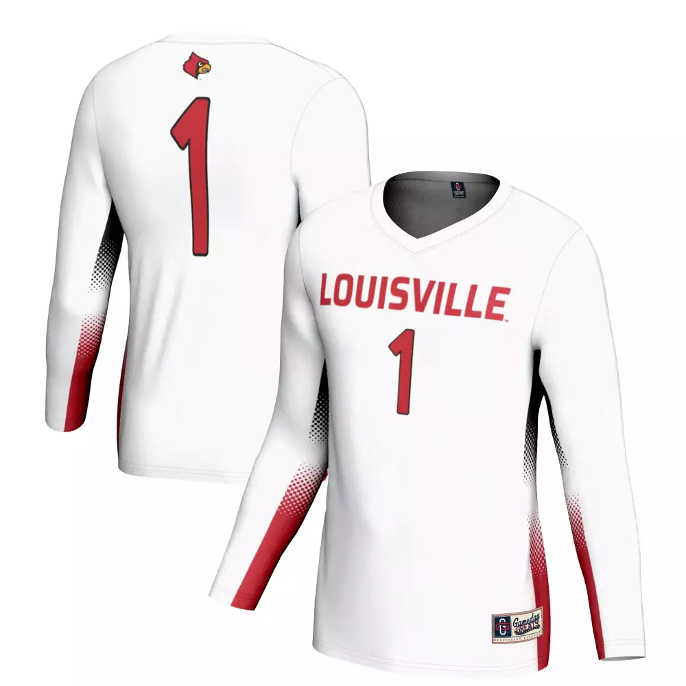 Hunter Long 1 Jersey White Louisville Cardinals Volleyball Red All Stitched Vapor