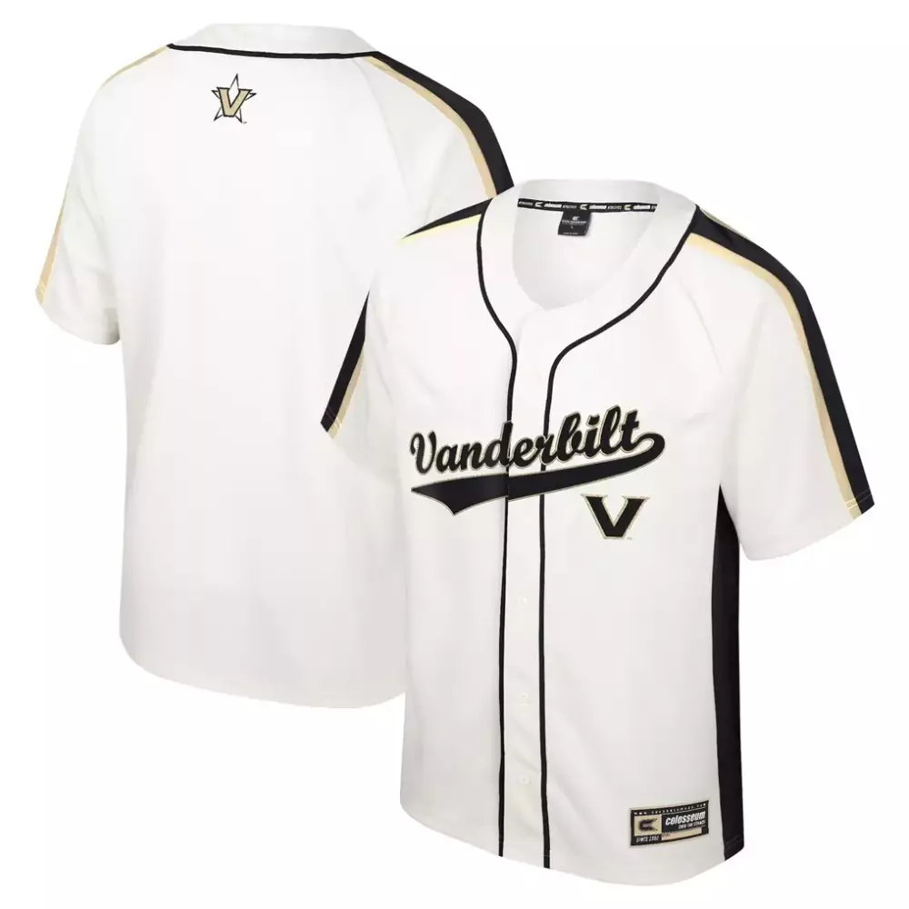 Commodores Colosseum Vanderbilt Jersey White Black Gold