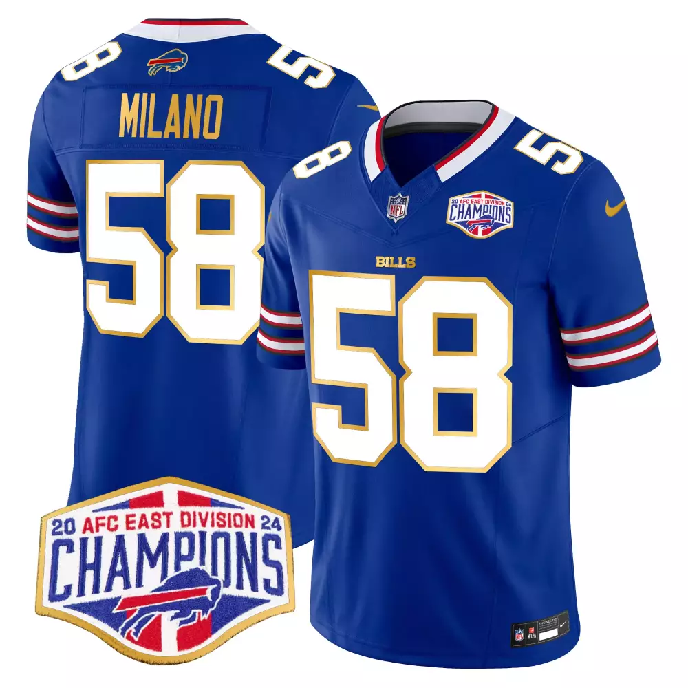 Matt Milano 58 Buffalo Bills Jersey Royal Blue Men White Red Gold Vapor Limited All