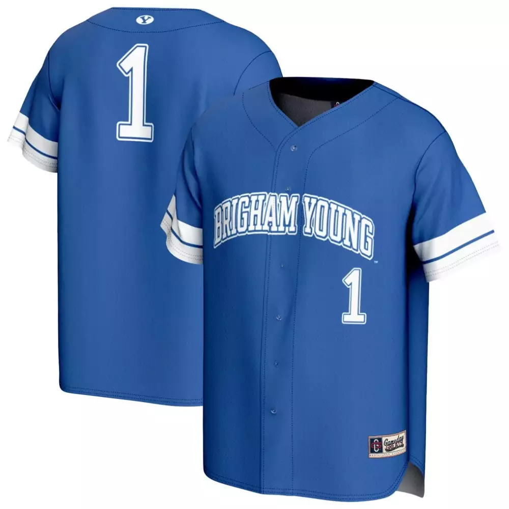 Brigham Young 1 Jersey Royal Blue Cougars Men White Gameday Unisex Fashion