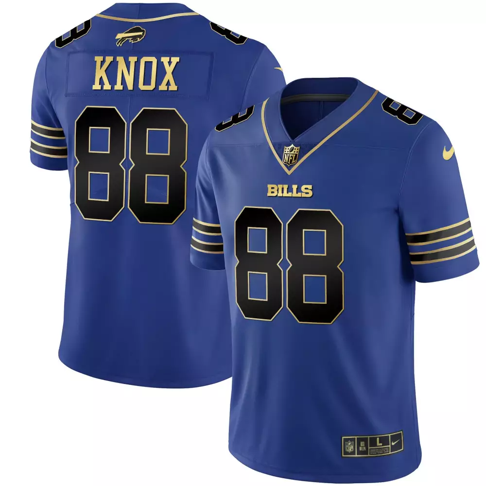 Dawson Knox 88 Bills Jersey Royal Blue Men Gold Black Vapor All Stitched