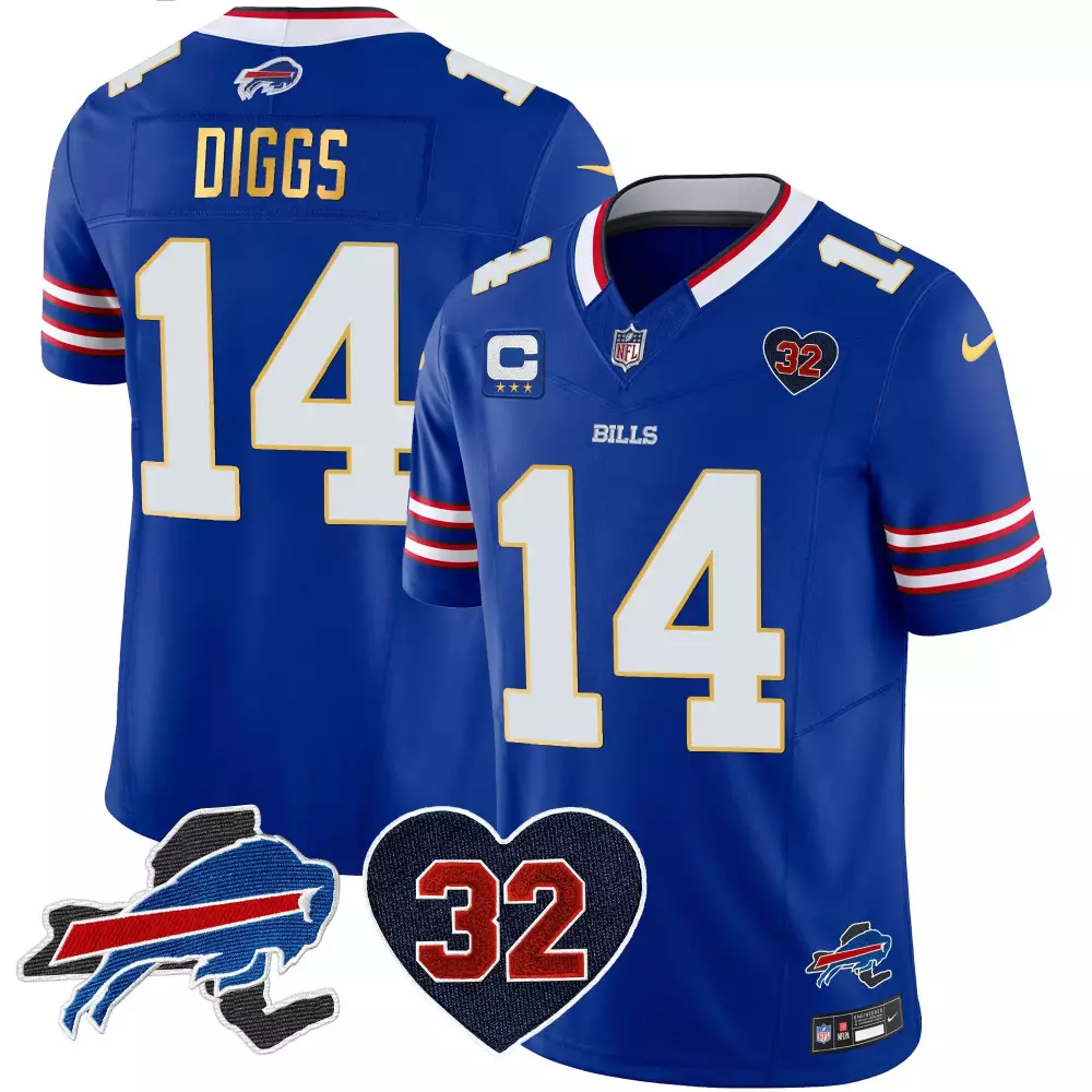 Stefon Diggs 14 Buffalo Bills Jersey Royal Blue Heart-shaped '32' Men White Red Vapor