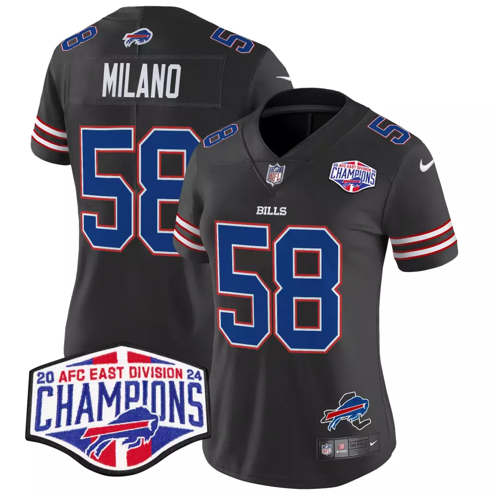 Matt Milano 58 Buffalo Bills Jersey Black Men Royal Blue White Vapor Limited All