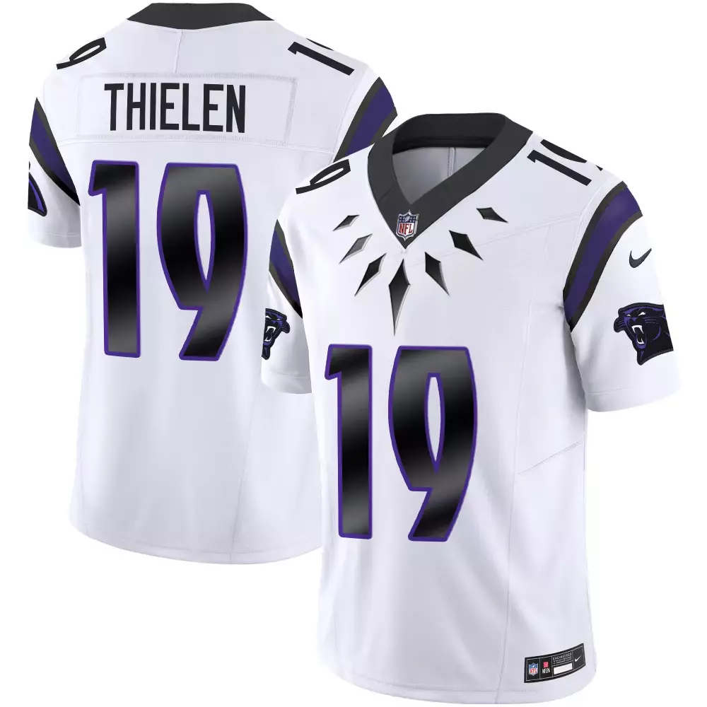 Adam Thielen 19 Carolina Panthers Jersey White Men Official Licensed Merchandise