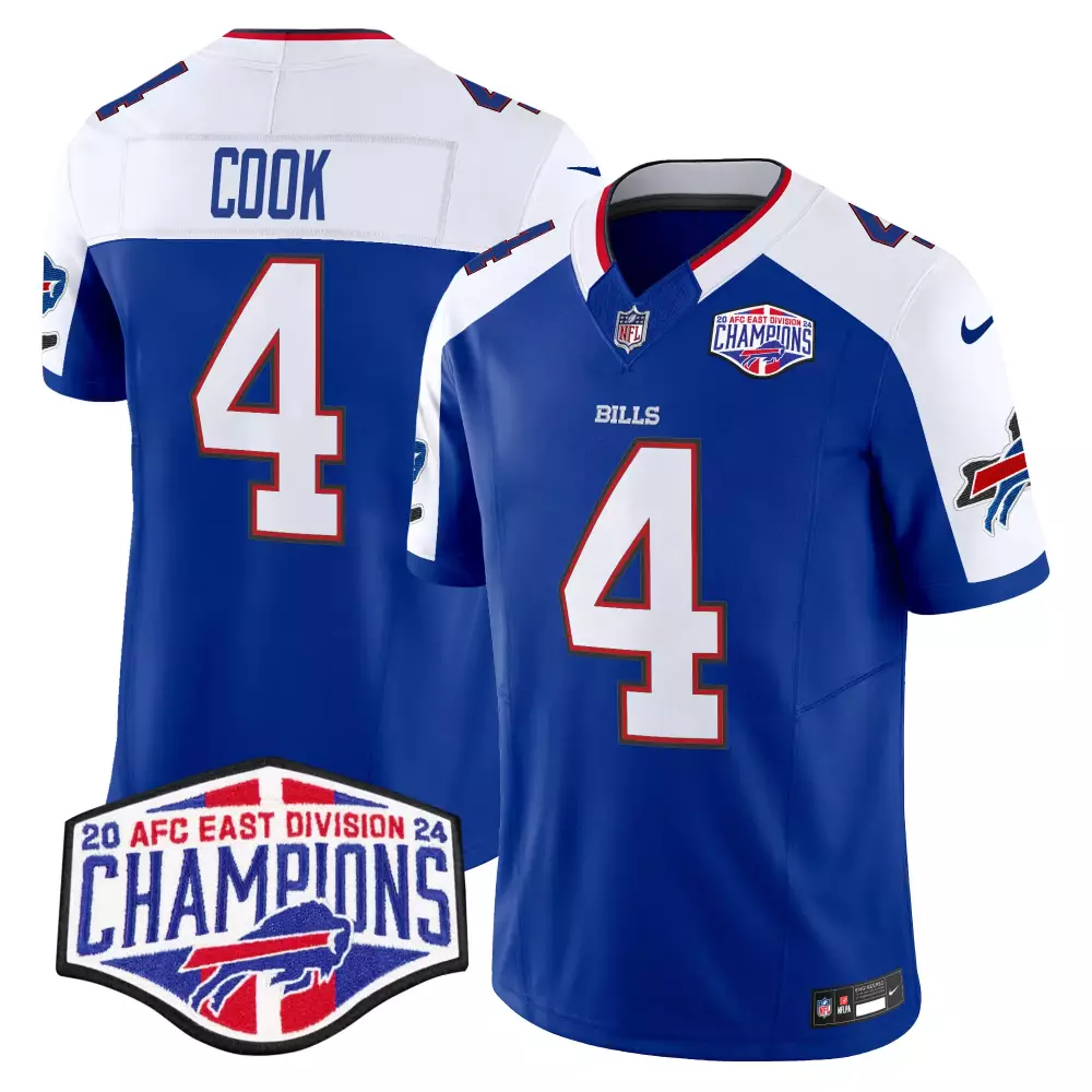 James Cook 4 Bills Jersey Blue Men White Alternate Vapor Limited All Stitched