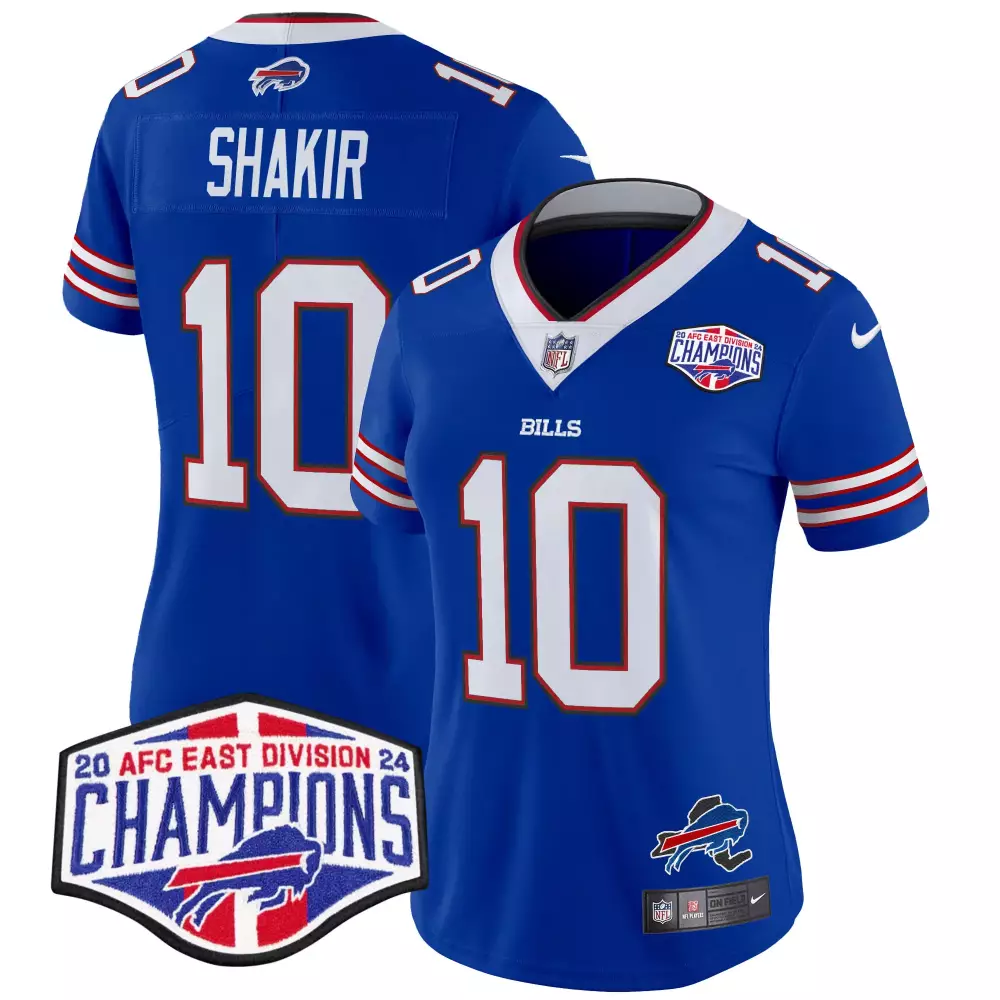 Khalil Shakir 10 Bills Jersey Royal Blue Men White Red Vapor Limited All Stitched