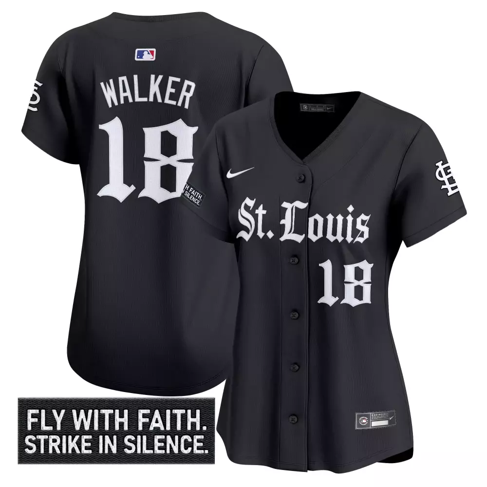 Walker 18 St. Louis Cardinals Jersey Black City Connect Fly Faith. Strike Silence.