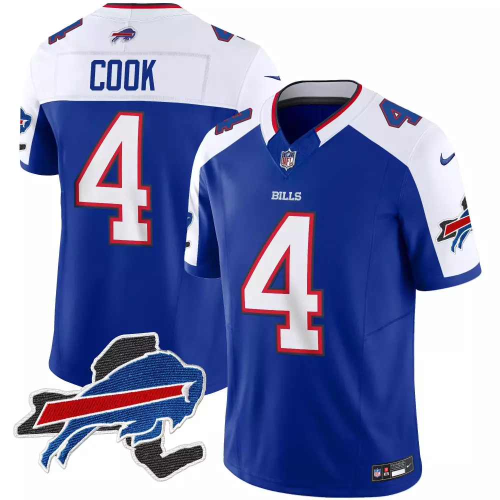 James Cook 4 Bills Jersey Royal Blue Buffalo Men White Red Alternate Vapor Limited