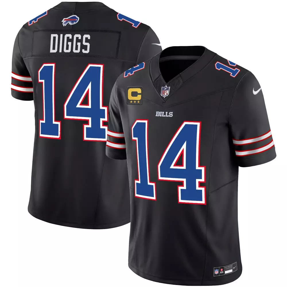 Stefon Diggs 14 Bills Jersey Black Men Blue White Red Vapor Limited All Stitched