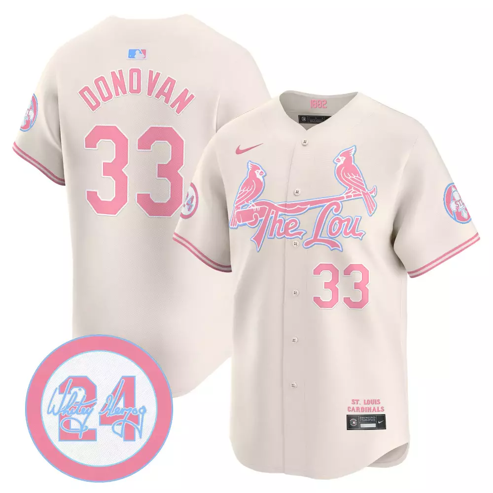 Brendan Donovan 33 Jersey Cream St. Louis Cardinals Men Pink Light Blue Unisex Vapor