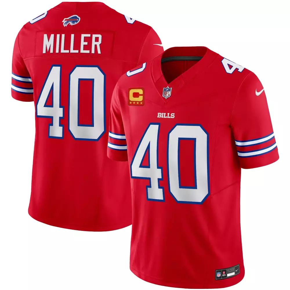 Von Miller 40 Bills Jersey Red Men White Blue All Stitched Vapor