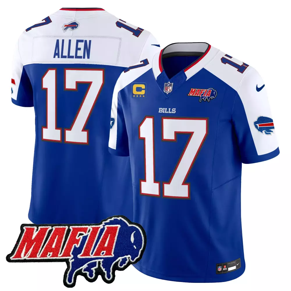 Josh Allen 17 Bills Jersey Royal Blue Mafia Men White Red Alternate Vapor Limited