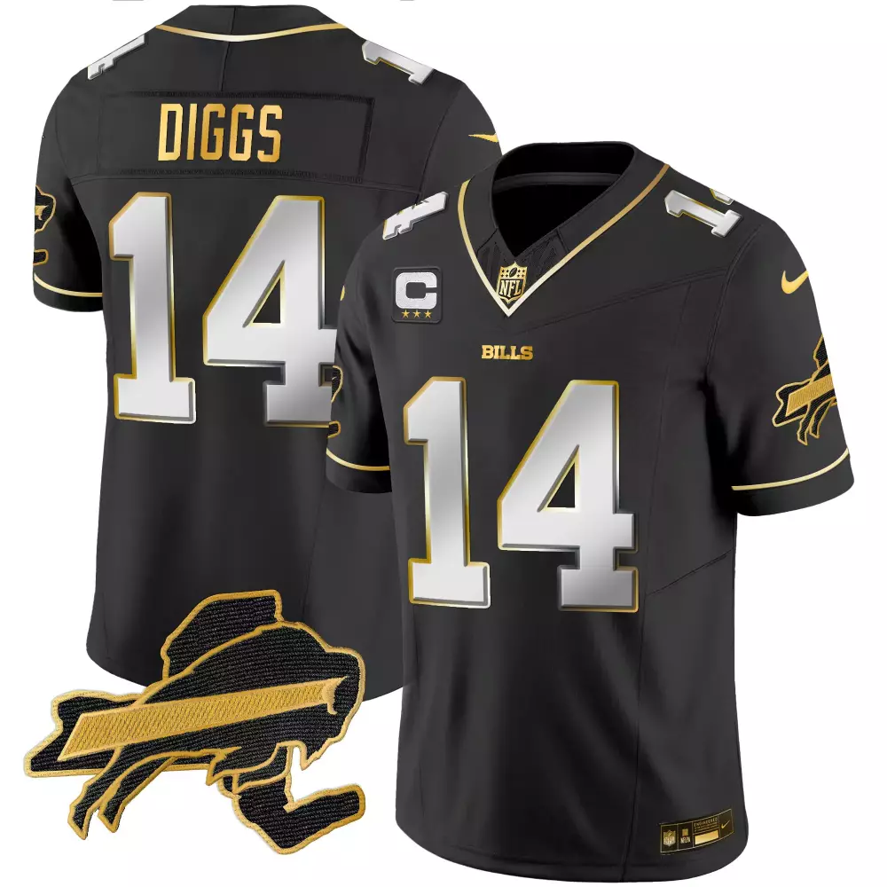 Diggs 14 Bills Jersey Black Buffalo Men Gold Silver Limited Vapor All Stitched