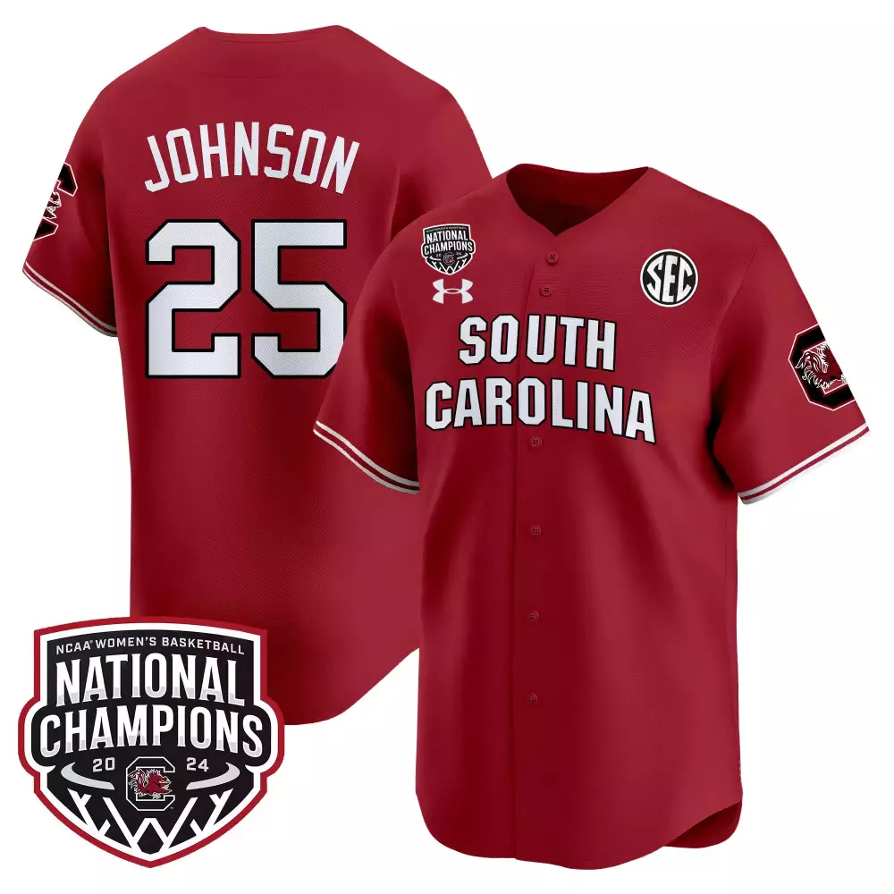 Raven Johnson 25 South Carolina Jersey Maroon National Champions 2024 Women White