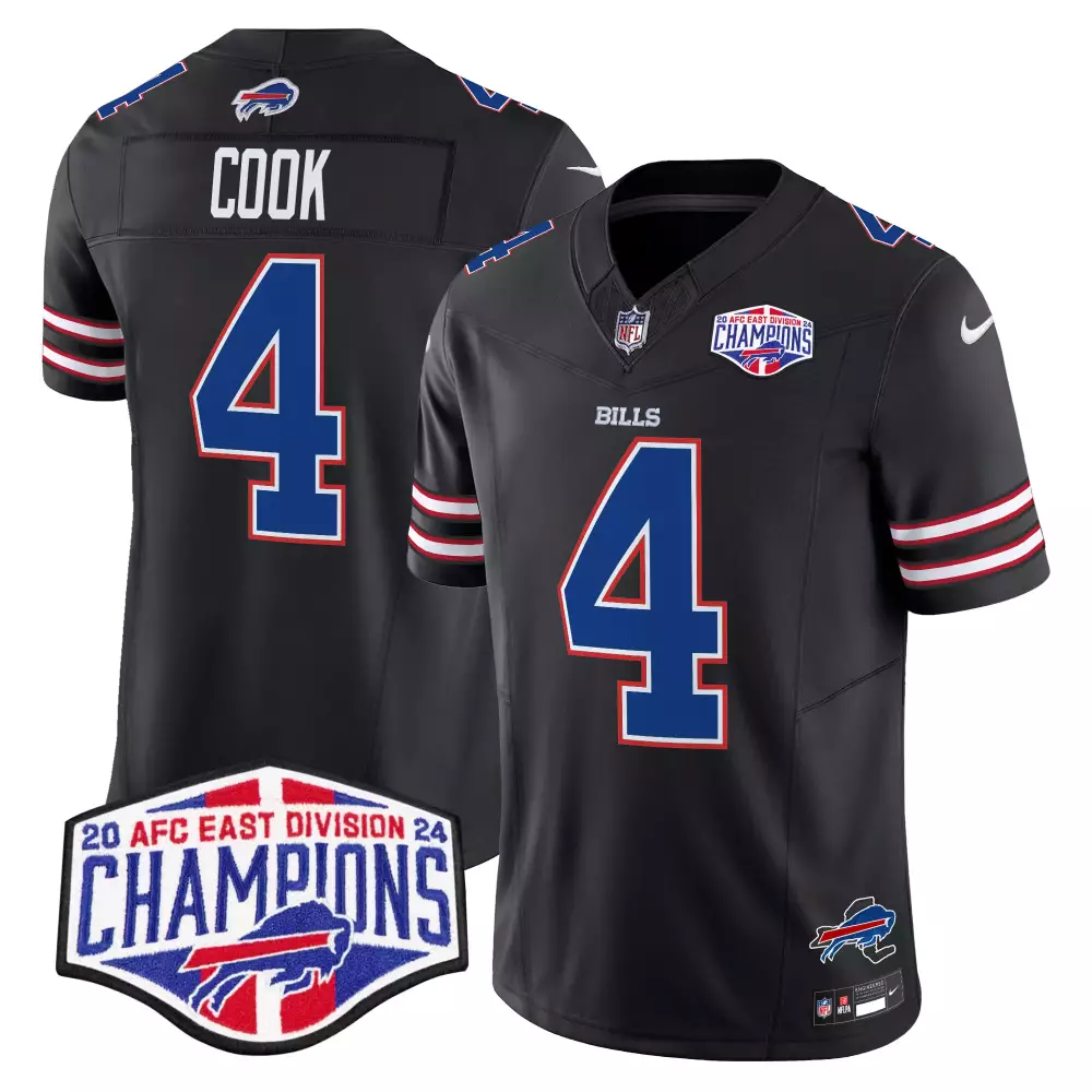 James Cook 4 Buffalo Bills Jersey Black Men Replica Blue White Red Vapor Limited